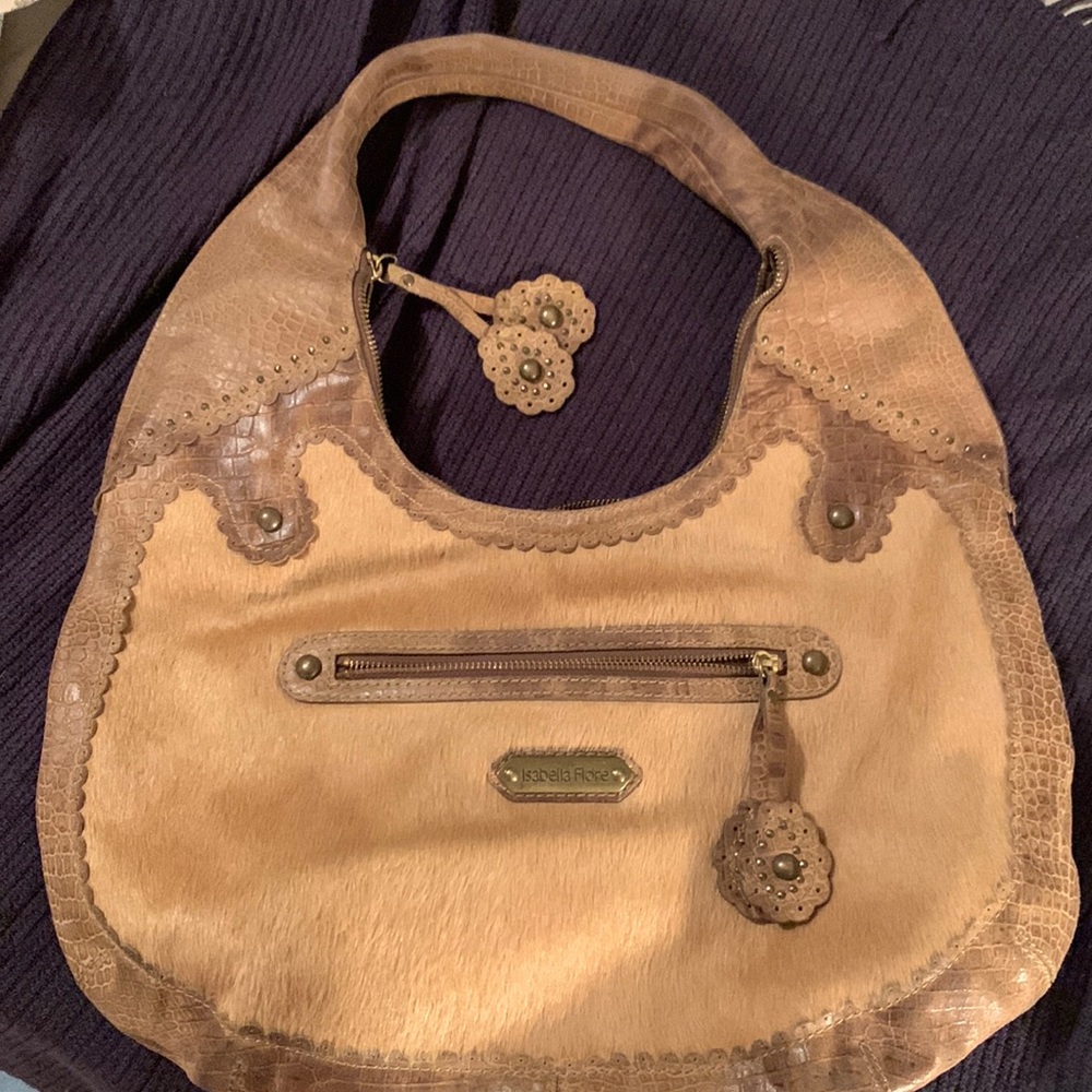Isabella Fiore pony hair Hobo shoulder bag